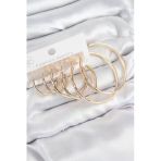 pilelistore Pirinç Halka Model Gold Renk Kadın Set Küpe - TJ-BKP11047