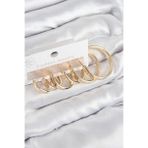 pilelistore Pirinç Halka Model Gold Renk Kadın Set Küpe - TJ-BKP11049