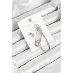 pilelistore Pirinç Kelebek Figürlü Zirkon Taşlı Gümüş Renk 3'lü Kıkırdak Kadın Küpe Set - TJ-BKP1065