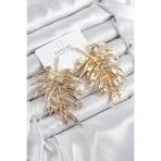 pilelistore Pirinç Yaprak Model Gold Renk Kadın Küpe - TJ-BKP11212
