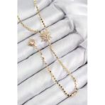 pilelistore Pirinç Zirkon Taşlı Ezme Zincirli Kutup Yıldızı Model Gold Renk Y Kolye - TJ-BKO10469