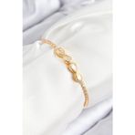 Pilelistore Pirinç Zirkon Taşlı Sonsuzluk Model Gold Renk Asansörlü Kadın Bileklik - Tj-Bb7721