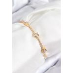 Pilelistore Pirinç Zirkon Taşlı Yıldız Model Gold Renk Asansörlü Kadın Bileklik - Tj-Bb7737