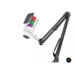 Pilelistore Profesyonel Ayarlanabilir Masa Kolu Askılı Gaming Rgb Mikrofon 192 Khz / 24Bit Type-C - Beyaz M835w