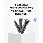 Pilelistore- Şarjlı Ve Kablosuz 3 Başlıklı Profesyonel Bakım Seti – Saç, Sakal, Burun Ve Kulak Düzeltici