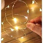 pilelistore Şeffaf 5 Metre Kablolu Gün Işığı Sarı Renk Pilli Peri Led Işık