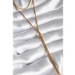 pilelistore TJ-BKO8286 316L Çelik Gold Renk Tüp Zincir Asansör Model Kadın Kolye
