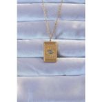 pilelistore TJ-BKO9269 316L Altın Renk İşlemeli Nazarlı Göz Model Vintage Kolye