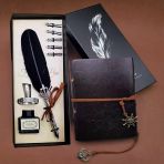 Pilelistore Tüylü Kalem Ve Deri Defter Set 646