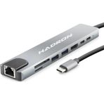 pilelistore Type-C Combo Hub Hdmi 4K Usb 3.0 Lan Kart Okuyucu 8 Port - Gri HDX7841