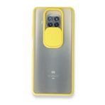 pilelistore Xiaomi Mi Palm Buzlu Kamera Sürgülü Silikon Sarı 10T Lite Kılıf