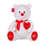 Pilelistore Yumoş Ayı 47 Cm Beyaz Kalpli Sevgiliye Hediye Pelüş Ayı