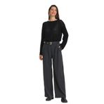 Pilili Loose Fit Şık Kumaş Pantolon Koyu Gri