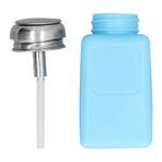 Pilipane 200ml Alkol Dağıtıcı Pompa Şişesi Metanol Kabı, Paslanmaz Çelik Pres Kafalı Temizleyici Mavi Solvent Dağıtıcı Için Pompa Dağıtıcıyı Aşağı Itin(Mavi)