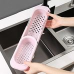 Pilipane Evye Üstü Caddy Süngerlik Organizatör Kurutma Rafı,Mutfak Geri Çekilebilir Lavabo Drenaj Sepeti, Ayarlanabilir Kolçaklı Teleskopik Drenaj Sepeti(Toz - bireysel karton ambalaj)
