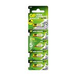 Piller A27 12 V (27 A MN27 V27 A) 12 Volt, 5 adet tasarruf paketi (GP Batteries markalı ürün, yüksek performans ve uzun süreli dayanıklılık)