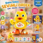 Pilli Dans Eden Sevimli Ördek Yeni Oyuncak Işıklı Müzikli Hareketli Eğitici Çocuk Oyuncağı