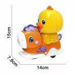Pilli Müzikli İnteraktif Atlıkarınca Ördek - 15 Cm Eğitici Bebek Oyuncağı