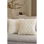 Pilloveland 2'li Set''çift Tarafı Aynı Desenli'' Punch Nakışlı Tufting Kırlent Kılıfı 43*43 Cm - Krem Arma