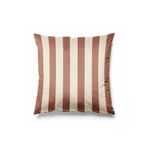 Pilloveland Çizgili Kırlent Kılıfı Döşemelik Süet Kumaş 43*43 Cm - Mocha Mousse