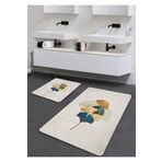 Pilloveland Kaymaz Taban Yıkanabilir 2’li Banyo Paspası - Gold Ginkgo Desenli 60*100 Cm - 50*60 Cm