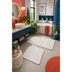 Pilloveland Peluş Yumuşak Doku Kaymaz Taban 2’li Banyo Paspası Seti – 60x100 & 50x60 cm - Organik