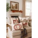Pilloveland Punch Nakışlı 3'lü Kırlent Kılıfı - 2 Adet 43*43 Cm - 1 Adet 50*30 cm - Hello Fall - PNK003
