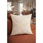 Pilloveland Punch Nakışlı Kırlent Kılıfı - 43*43 Cm - 4 Yaprak Krem - PNK001