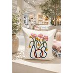Pilloveland Punch Nakışlı Kırlent Kılıfı - 43*43 Cm - Çiçek - PNK001