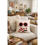 Pilloveland Punch Nakışlı Kırlent Kılıfı - 43*43 Cm - Cool Kedi - PNK001