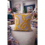 Pilloveland Punch Nakışlı Kırlent Kılıfı - 43*43 Cm - Curve - Lila - PNK001