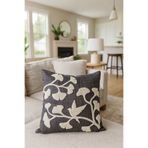 Pilloveland Punch Nakışlı Kırlent Kılıfı - 43*43 Cm - Ginkgo Füme - PNK001