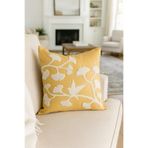 Pilloveland Punch Nakışlı Kırlent Kılıfı - 43*43 Cm - Ginkgo Sarı - PNK001