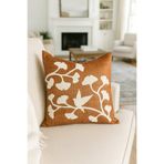 Pilloveland Punch Nakışlı Kırlent Kılıfı - 43*43 Cm - Ginkgo Taba - PNK001