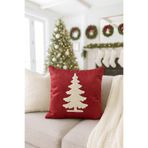 Pilloveland Punch Nakışlı Kırlent Kılıfı - 43*43 Cm - Kırmızı Çam Ağacı - PNK001