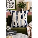 Pilloveland Punch Nakışlı Kırlent Kılıfı - 43*43 Cm - Lacivert Home - PNK001