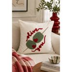Pilloveland Punch Nakışlı Kırlent Kılıfı - 43*43 Cm - Olive - PNK001