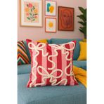 Pilloveland Punch Nakışlı Kırlent Kılıfı - 43*43 Cm - Pembe Fiyonk - PNK001