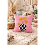 Pilloveland Punch Nakışlı Kırlent Kılıfı - 43*43 Cm - Vazo - PNK001