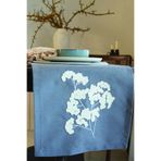 Pilloveland Runner Punch Nakışlı ve Keten Görünümlü - 38*130 Cm - Sakura
