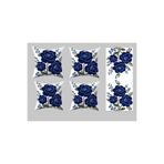 Pillow Home Lacivert Çiçek Desenli 3D Punch Görünümlü Kırlent Kılıfı 4lü Set + Runner Takımı