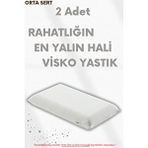 Pillow Market Büyük Boy Visco Yastık - Ortopedik Yastık - Süper Soft Uzun Visco Yastık - Hava Alabilir Kumaş Beyaz