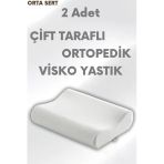 Pillow Market Çift Taraflı Visko Boyun Destek Yastığı - Ortopedik Anti Stres Süper Soft [2 Adet] (Orta Yumuşak)