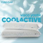 Pillow Market Cool Active Visko Uyku Yastığı [hava Kanallı] Terleme Önleyici Akıllı Soğuk Uyku Yastığı 1 Adet - Standart - Mavi - Beyaz