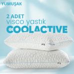 Pillow Market Cool Active Visko Yastık [hava Kanallı] Isı Dengeleyici Terleme Önleyici Konforlu Yastık 2 Adet - Standart - Mavi - Beyaz