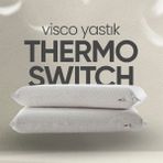 Pillow Market Isı Kontrol Yastığı Termoswıtch Ortopedik Düz Uzun Boy Visko Yastık -Termal Isı Dengeleyici Yastık - Standart - Gri