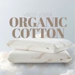 Pillow Market Organik Koton Ortopedik Visko Yastık - %100 Doğal Pamuk Kumaş - Konforlu Nem Kontorllü Akıllı Yastık - Standart - Bej - Beyaz Çizgili