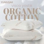 Pillow Market Organik Koton Visko Yastık [hava Kanallı] Doğal %100 Pamuk Konforlu Ortopedik Visco Yastık 1 Adet - Standart - Açık Bej