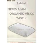 Pillow Market Organik Koton Visko Yastık - Ortopedik %100 Pamuk Kumaş Konforlu Nem Kontrollü [2 Adet]