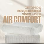 Pillow Market Ortopedik Boyun Destekli Visko Yastık - Çift Tarafı Destekli Visco Yastık - [hava Kanallı - Anti-Uv] - Standart - Beyaz